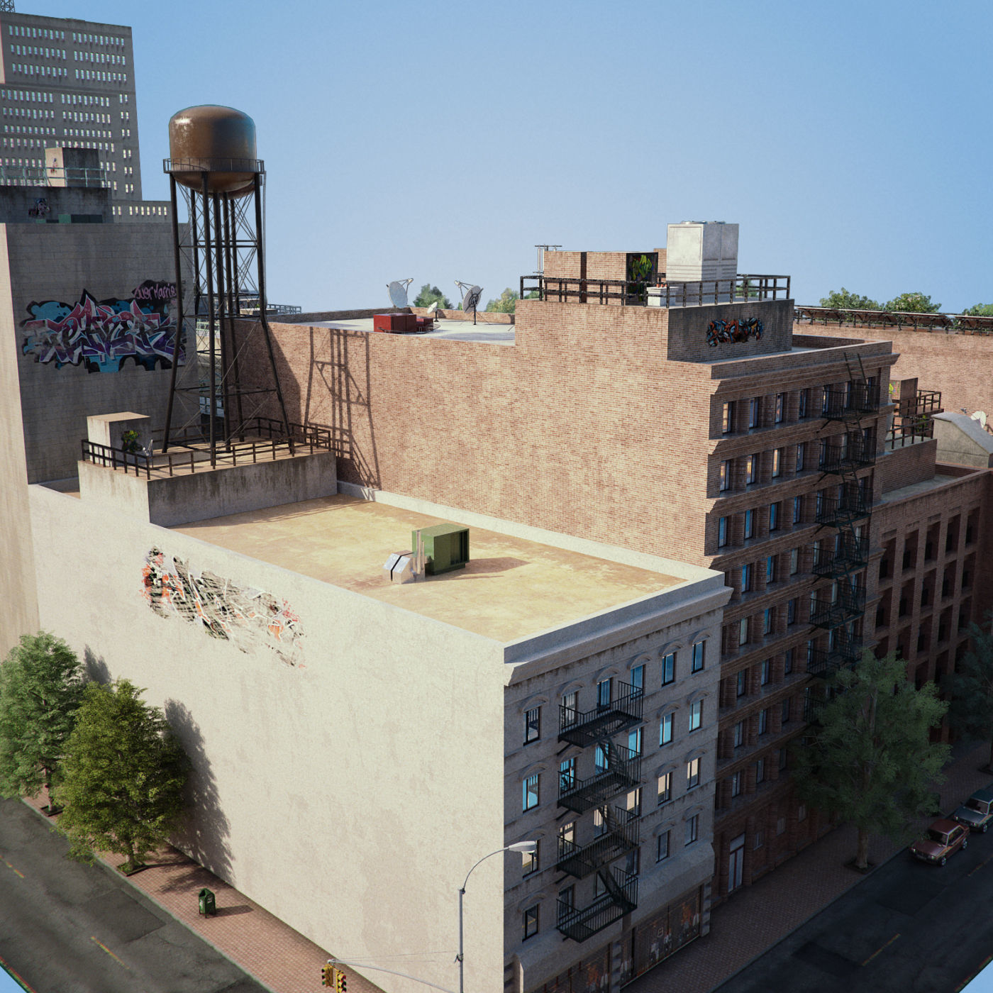 Realistic City District A16-R17 3D model_10