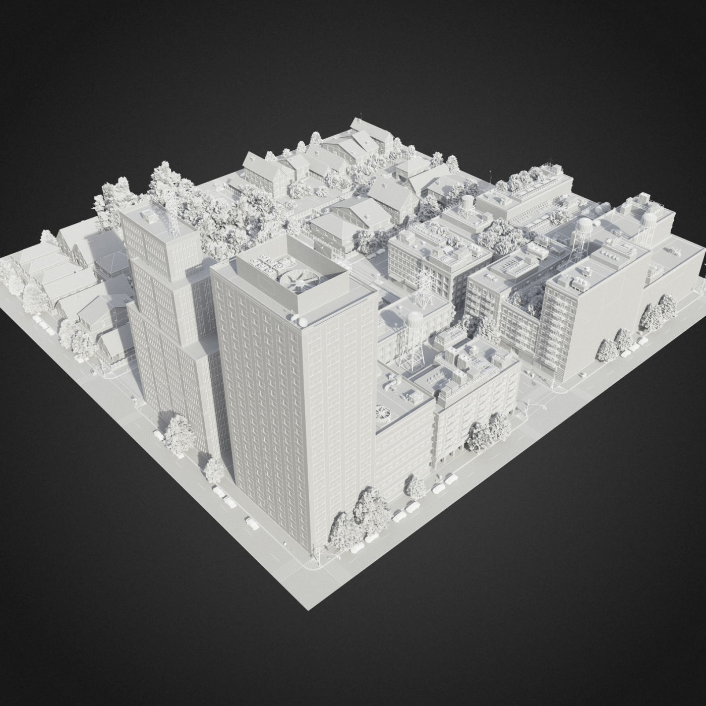 Realistic City District A16-R17 3D model_13