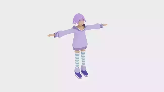 Anime Simple Character 3D model