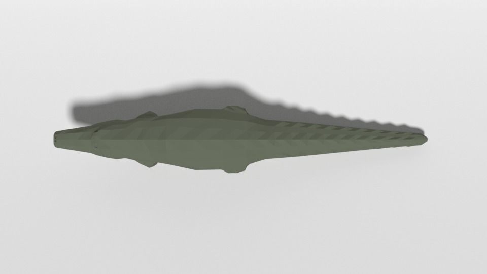 Low Poly Cartoon Crocodile Low-poly 3D model_8