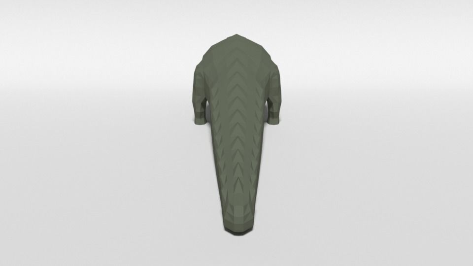 Low Poly Cartoon Crocodile Low-poly 3D model_3