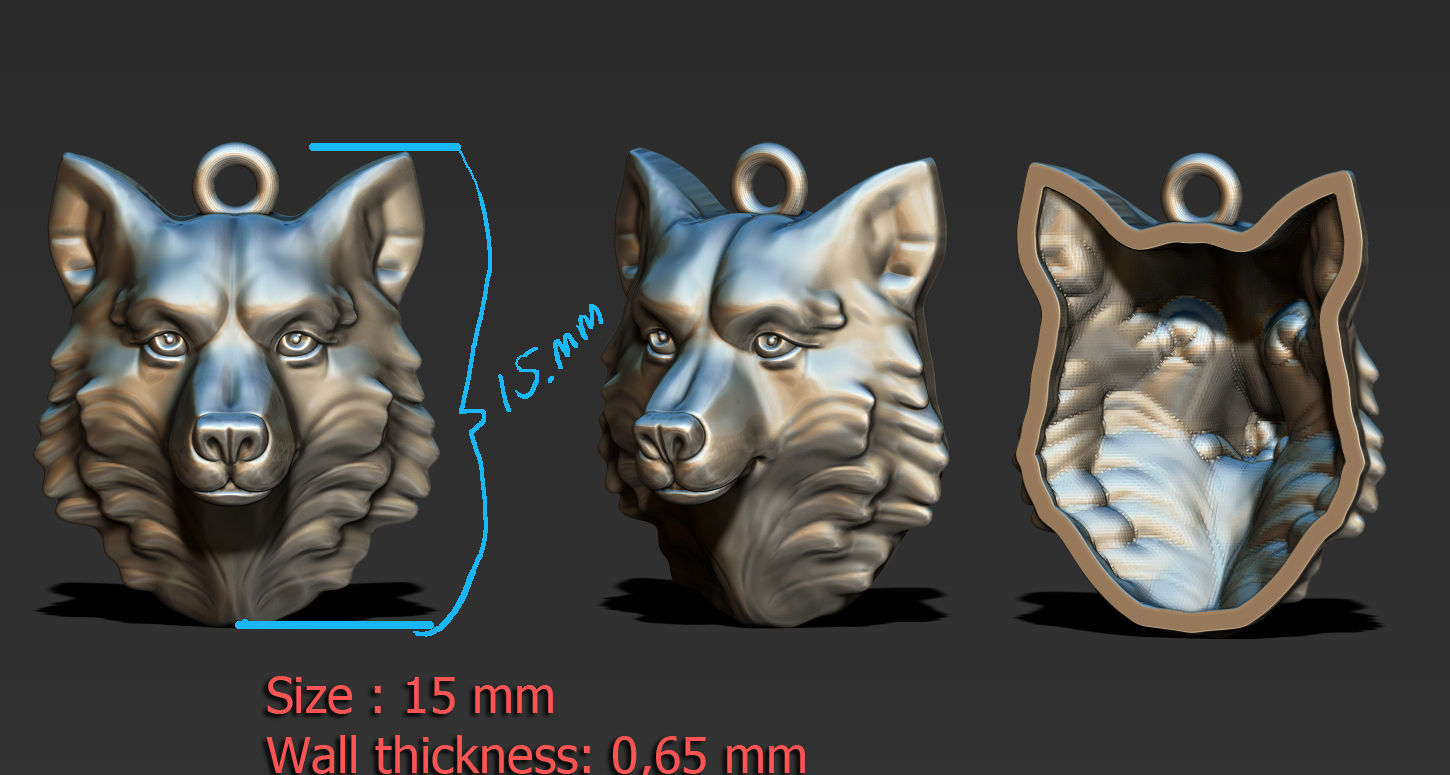 wolf model head of in form 3D print model_1