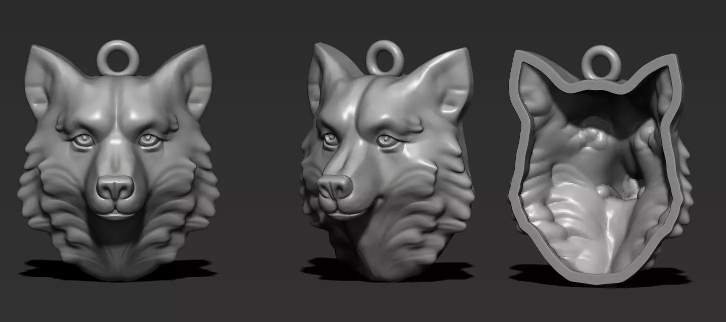 wolf model head of in form 3D print model_0