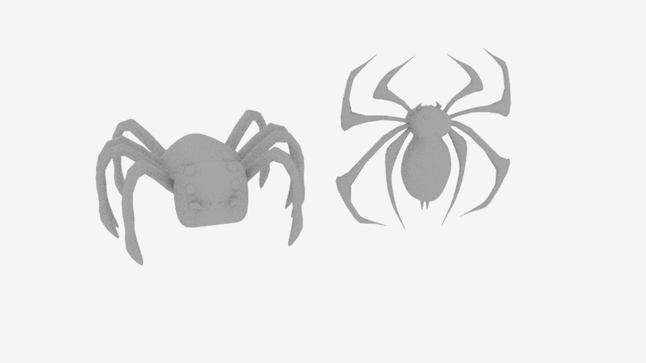 Spider Logo Emblem Low-poly 3D model_4