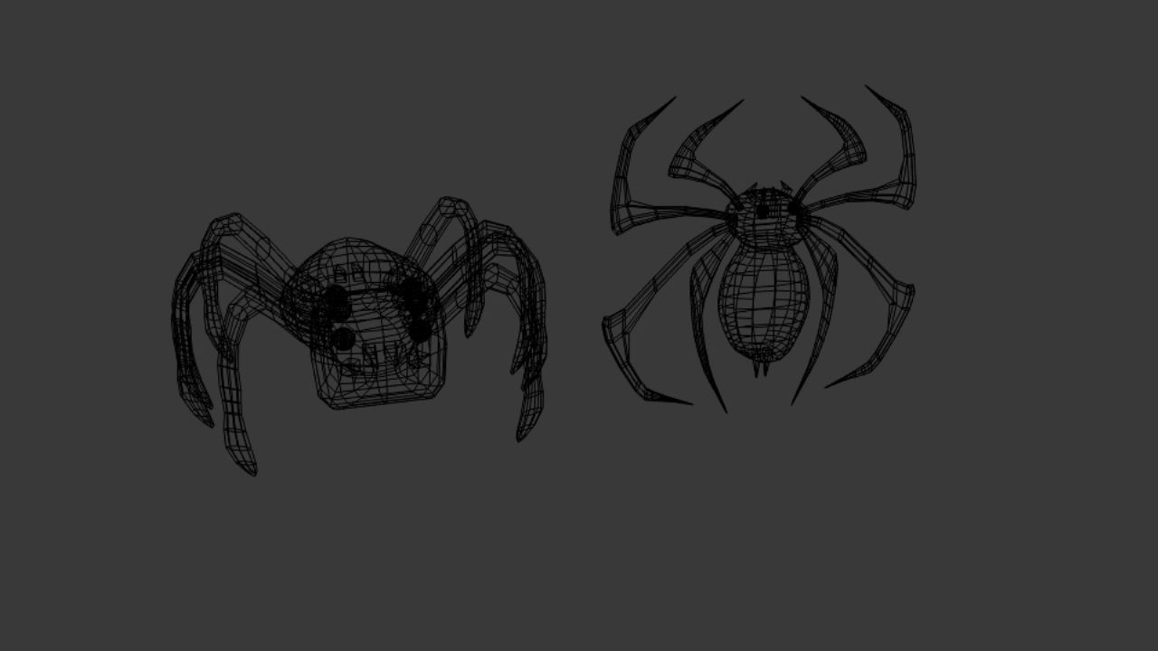 Spider Logo Emblem Low-poly 3D model_5