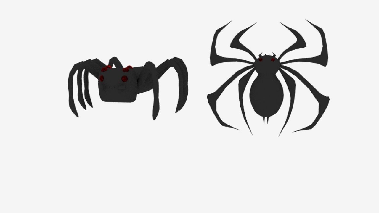 Spider Logo Emblem Low-poly 3D model_3