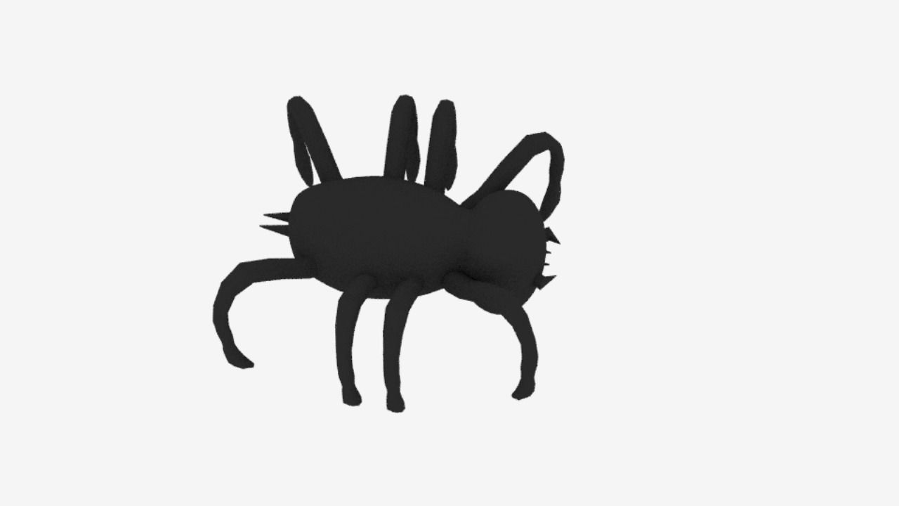 Spider Logo Emblem Low-poly 3D model_6