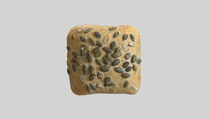 Pumpkin Bread Roll Photoscan Low-poly 3D model 3