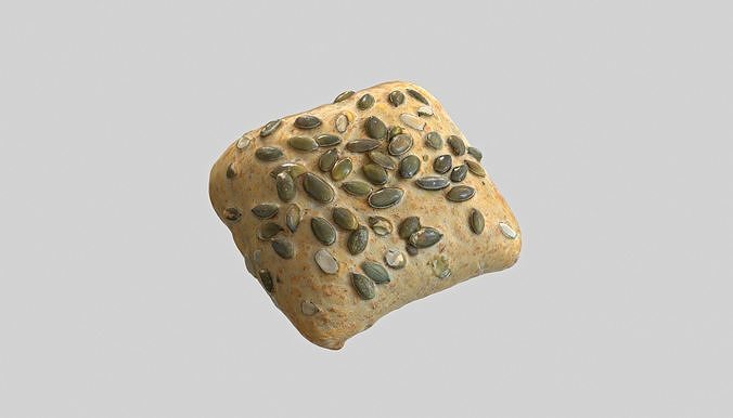 Pumpkin Bread Roll Photoscan Low-poly 3D model 4
