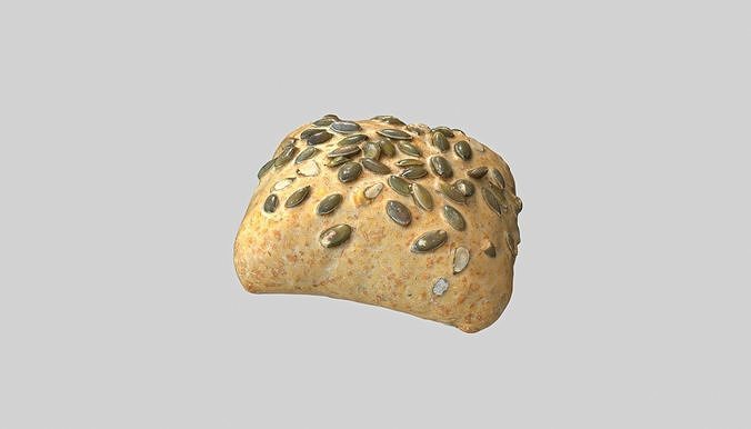 Pumpkin Bread Roll Photoscan Low-poly 3D model 7