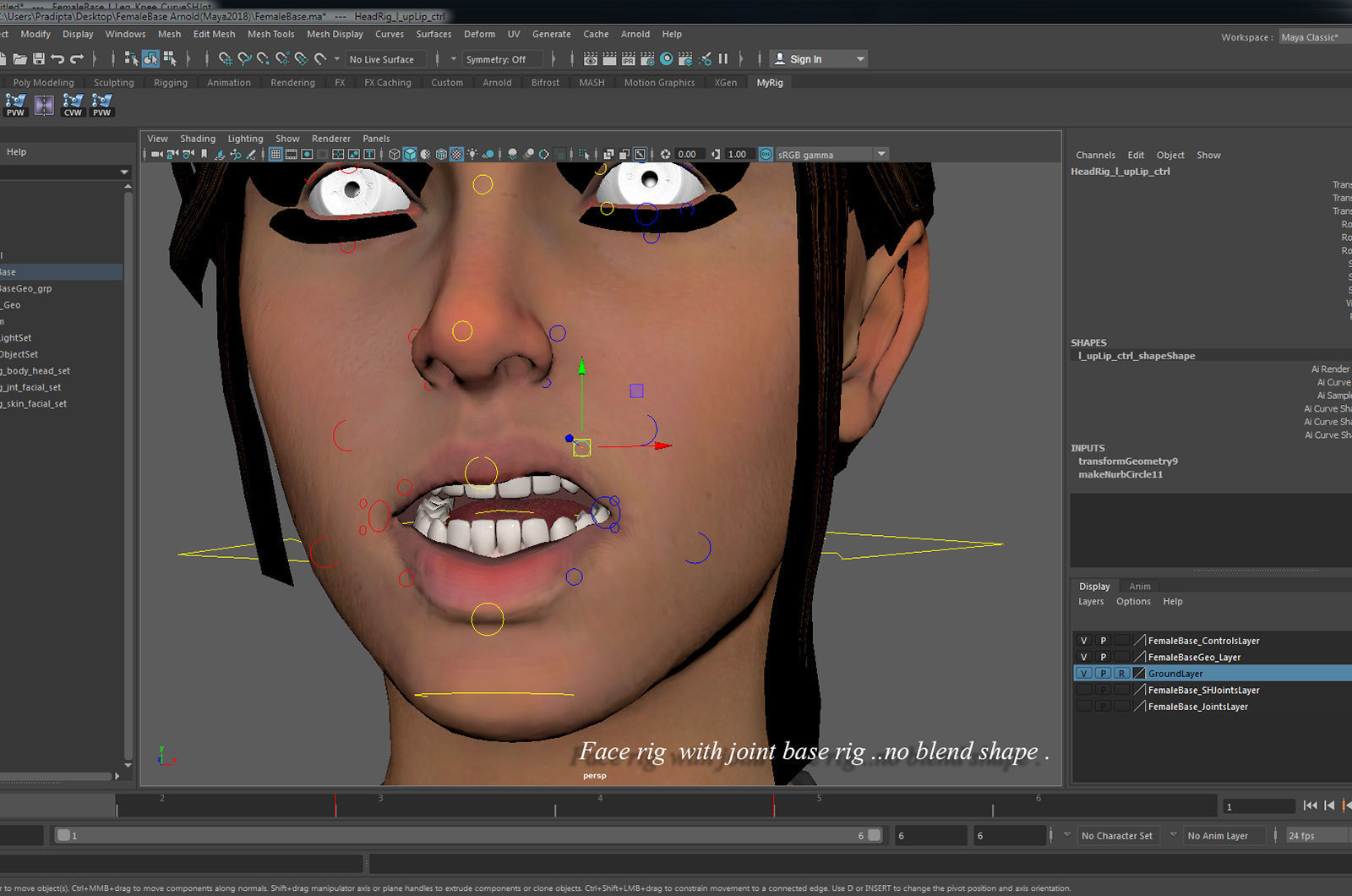 Female Full Body  Rig  Low-poly 3D model_33