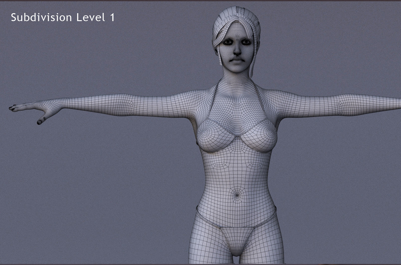 Female Full Body  Rig  Low-poly 3D model_18