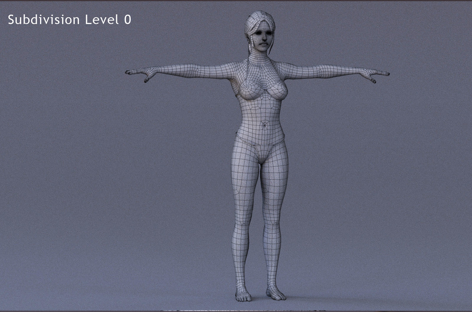 Female Full Body  Rig  Low-poly 3D model_21