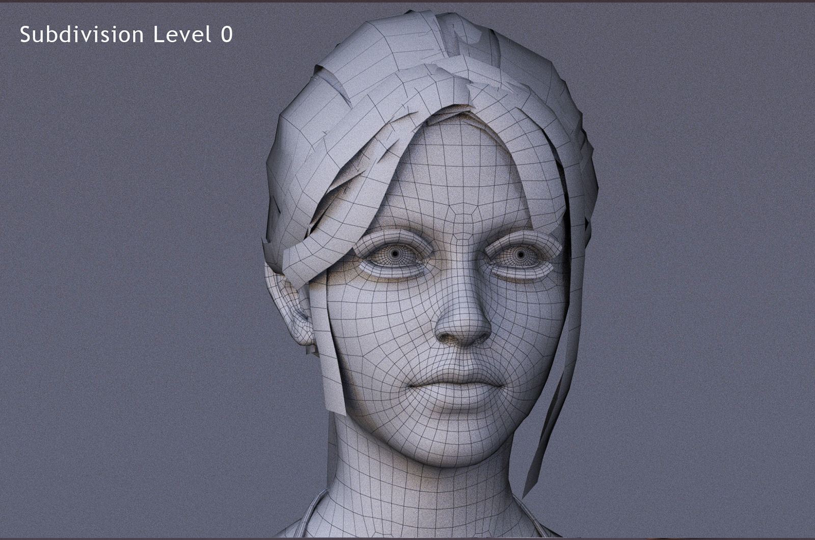 Female Full Body  Rig  Low-poly 3D model_19