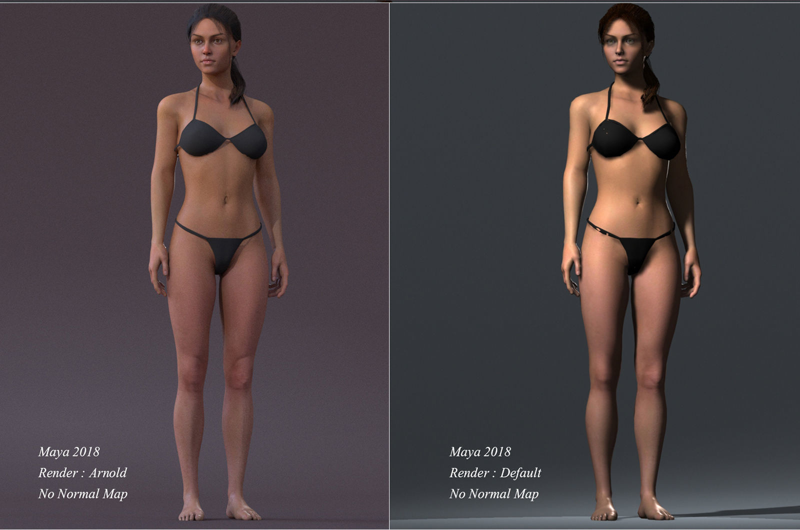 Female Full Body  Rig  Low-poly 3D model_13