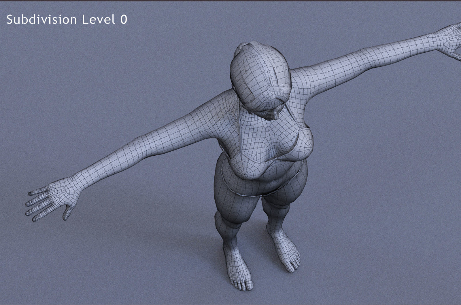 Female Full Body  Rig  Low-poly 3D model_23