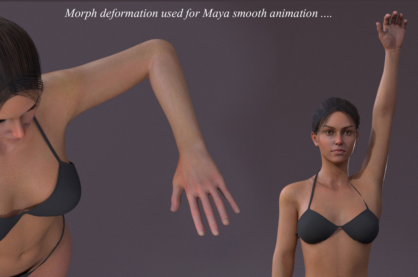 Female Full Body  Rig  Low-poly 3D model_10