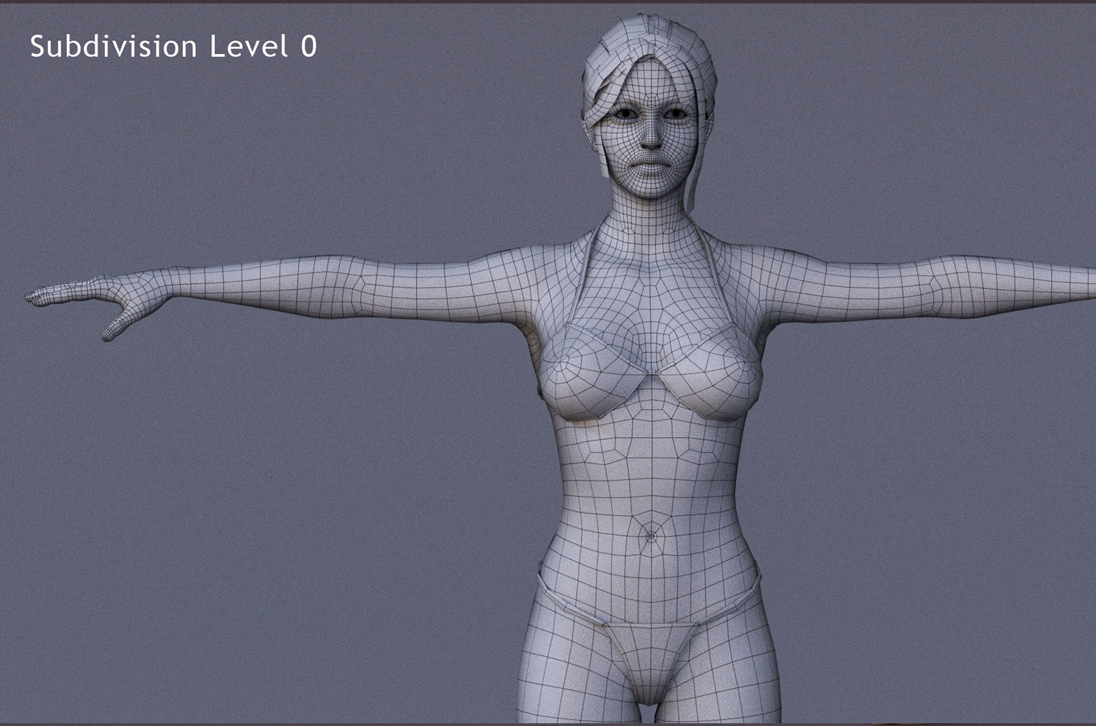 Female Full Body  Rig  Low-poly 3D model_17