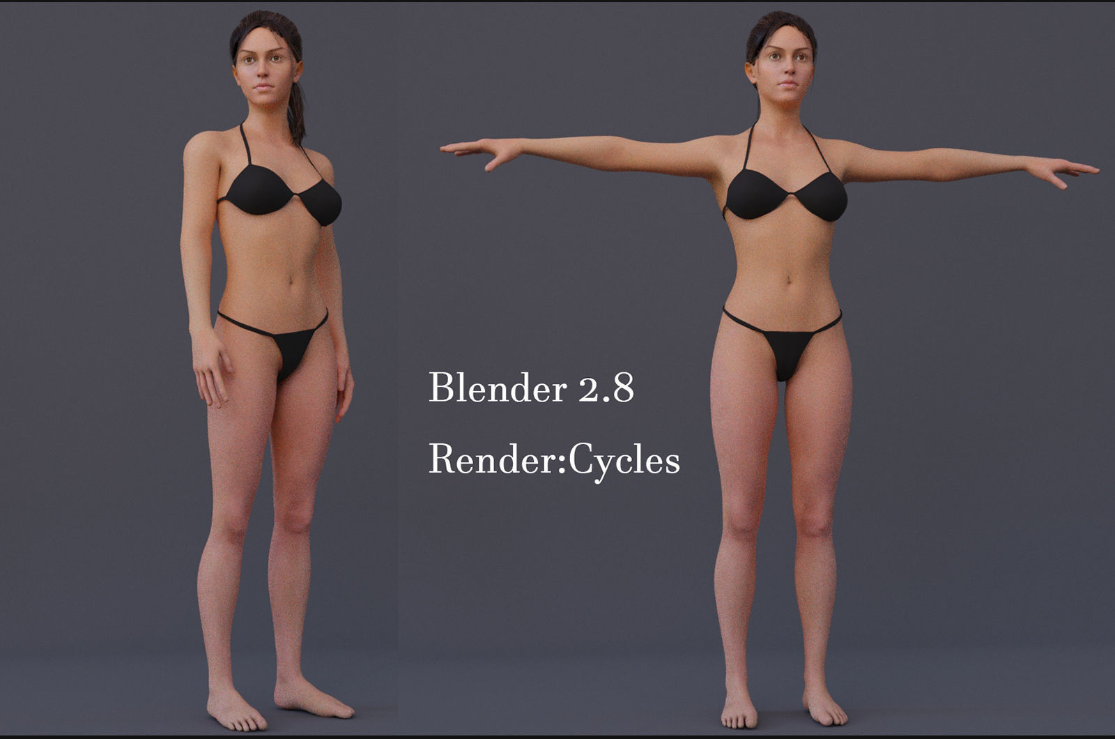 Female Full Body  Rig  Low-poly 3D model_15