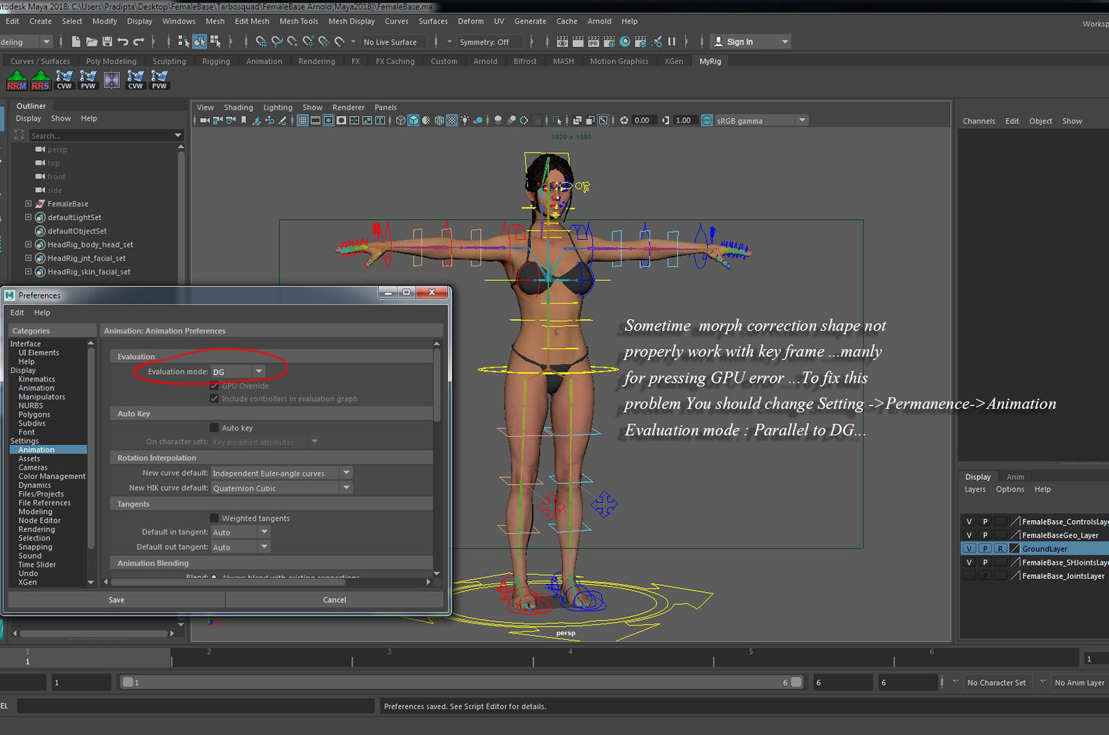 Female Full Body  Rig  Low-poly 3D model_34