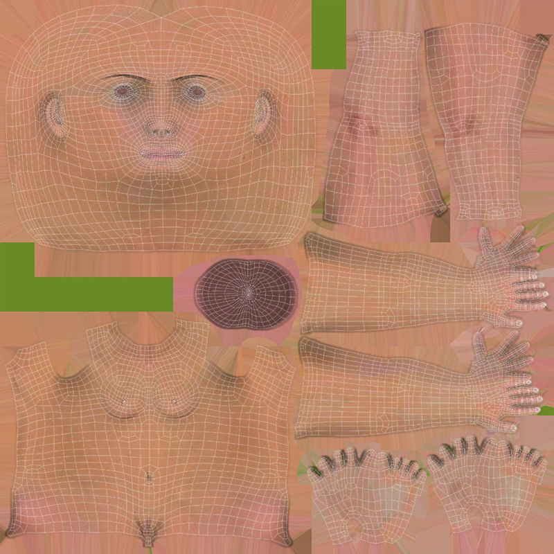 Female Full Body  Rig  Low-poly 3D model_27