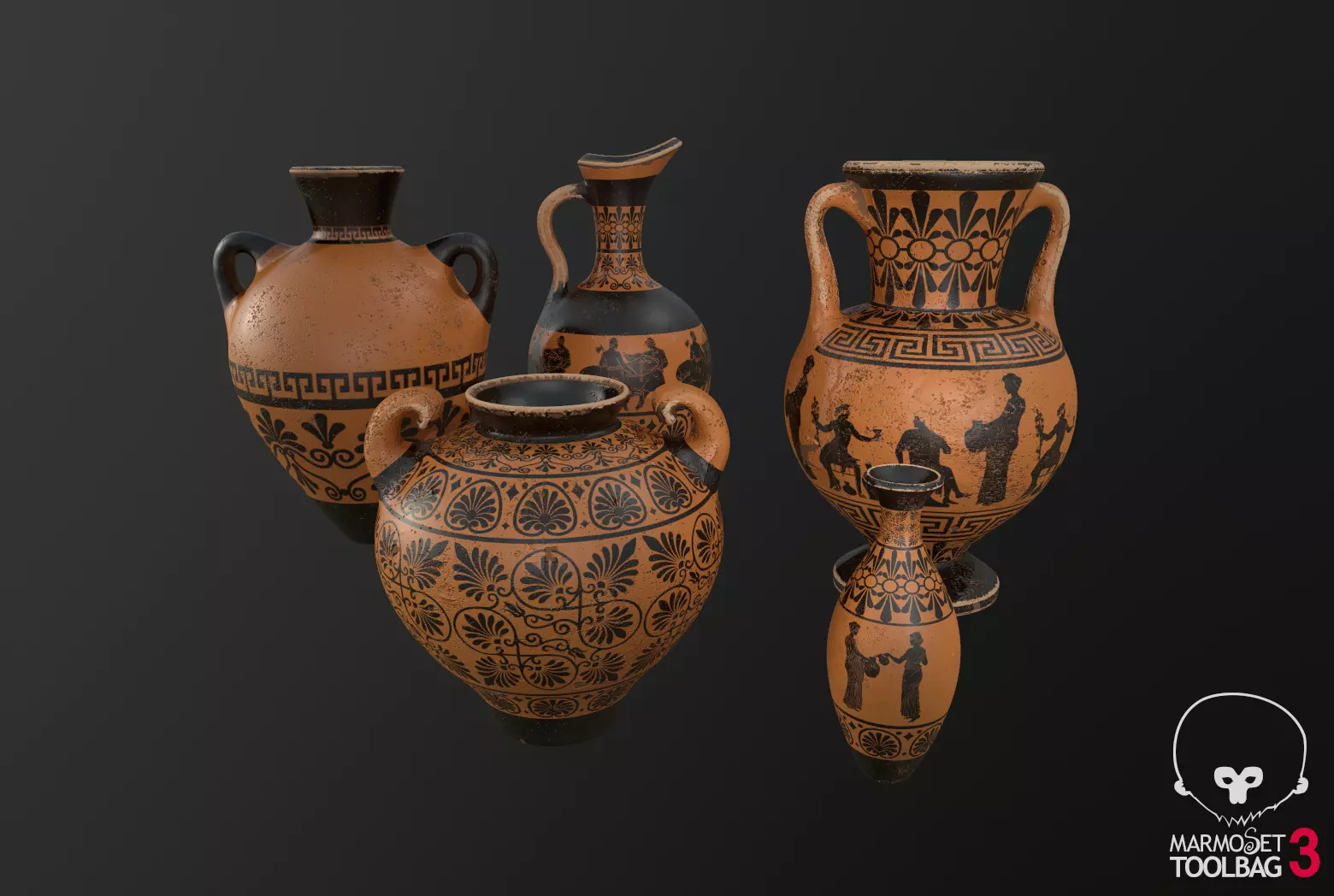 Vases Vol 01 - PBR Low-poly 3D model_0