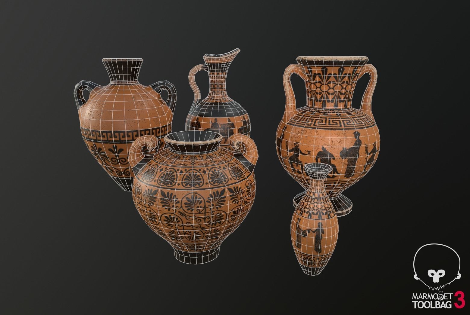Vases Vol 01 - PBR Low-poly 3D model_1