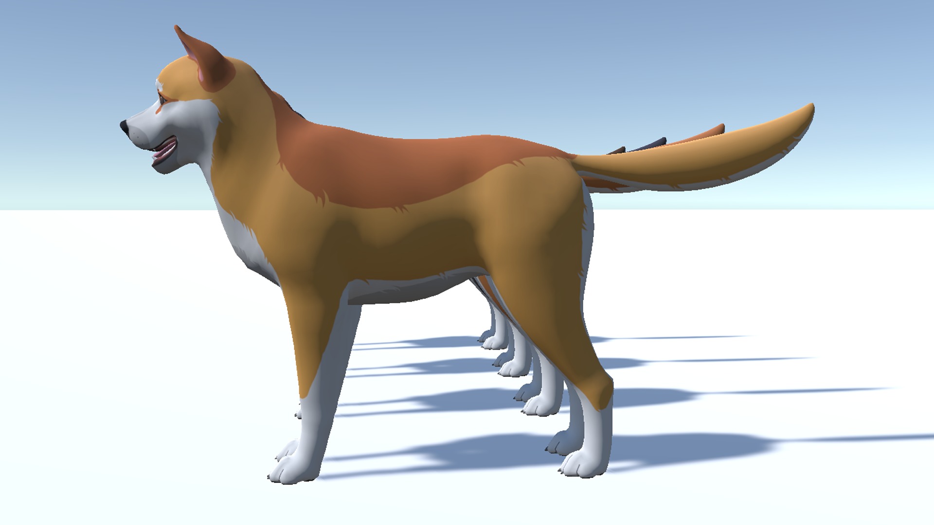 Cartoon Dog - Akita Inu Low-poly 3D model_11