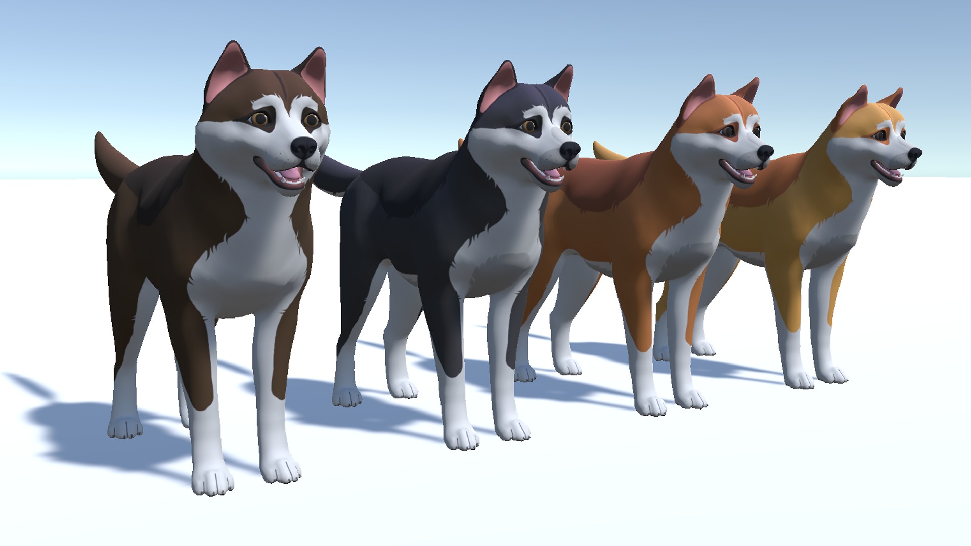 Cartoon Dog - Akita Inu Low-poly 3D model_9