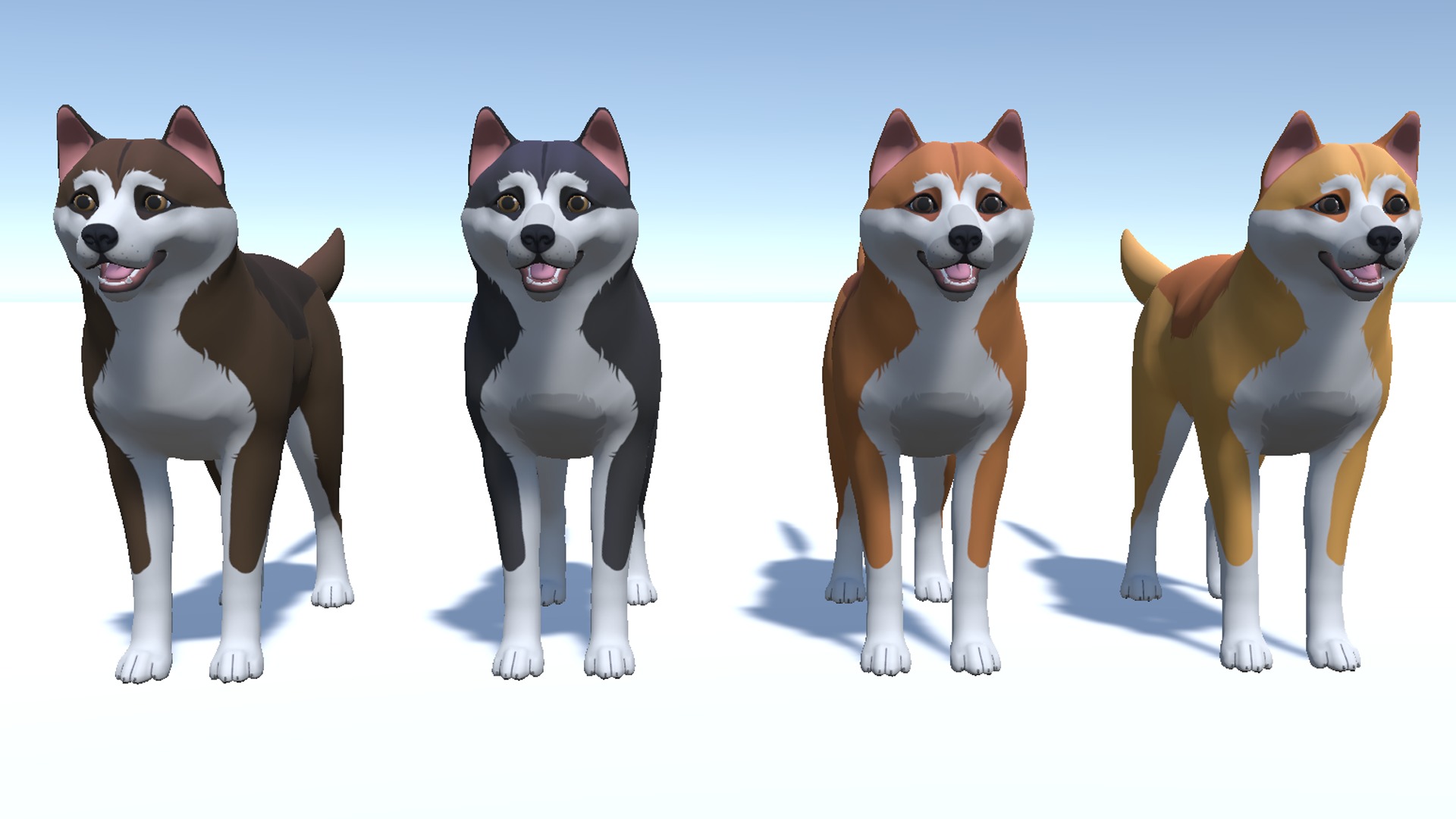 Cartoon Dog - Akita Inu Low-poly 3D model_8