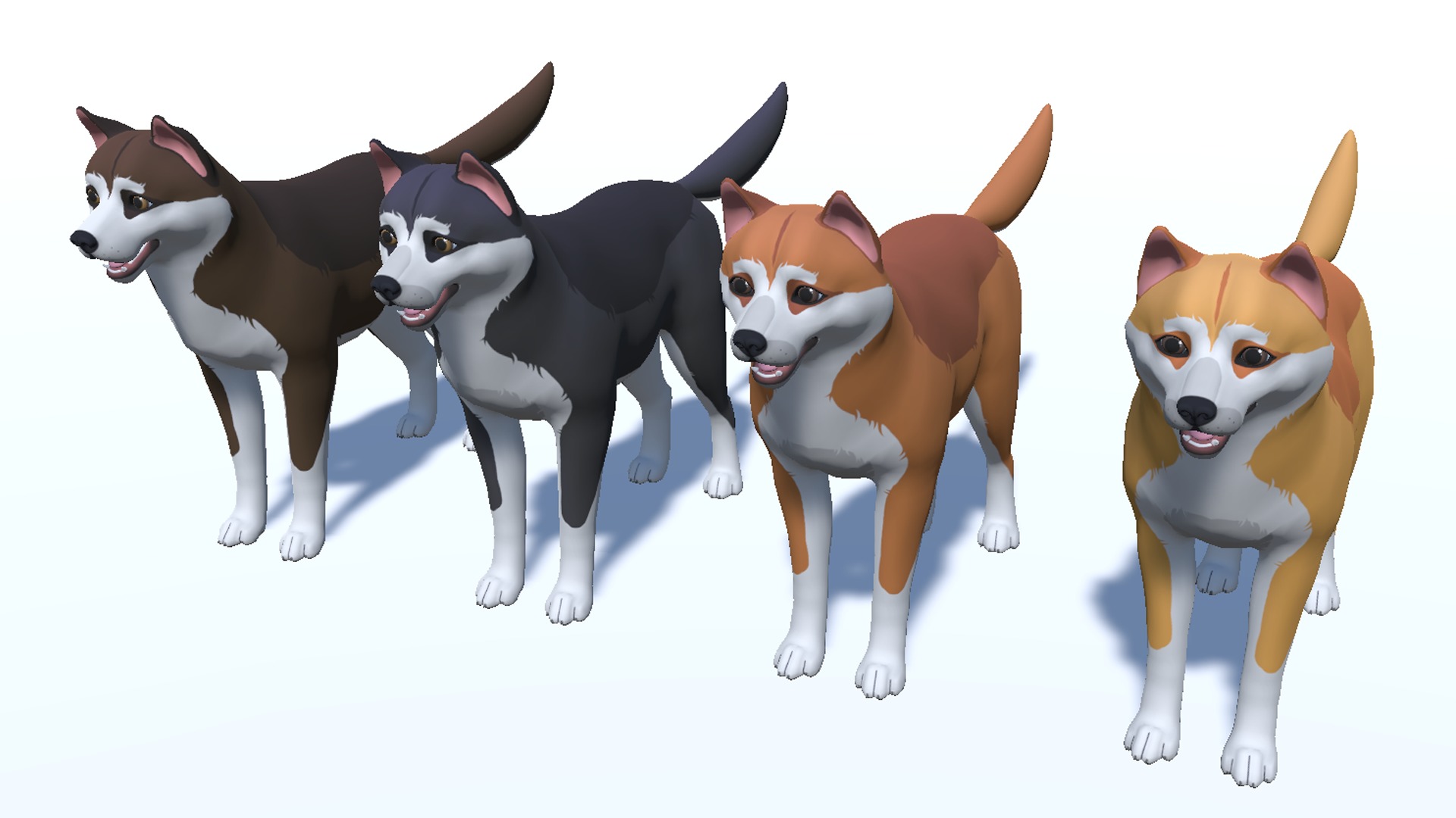 Cartoon Dog - Akita Inu Low-poly 3D model_10