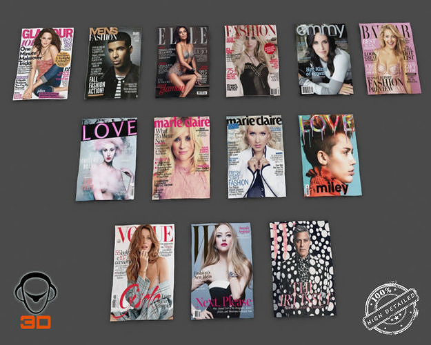 Magazines Collection 3D model