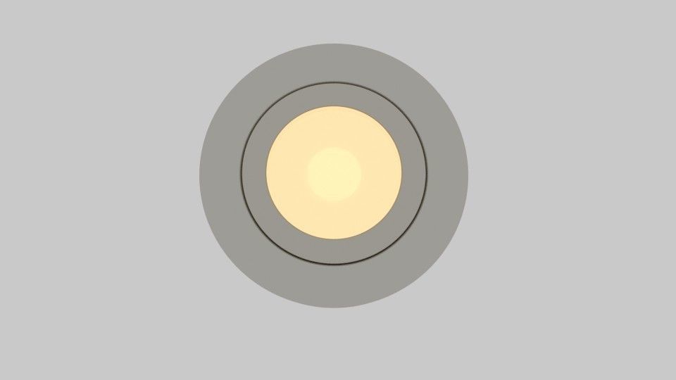  Recessed Round Light Low-poly 3D model_2