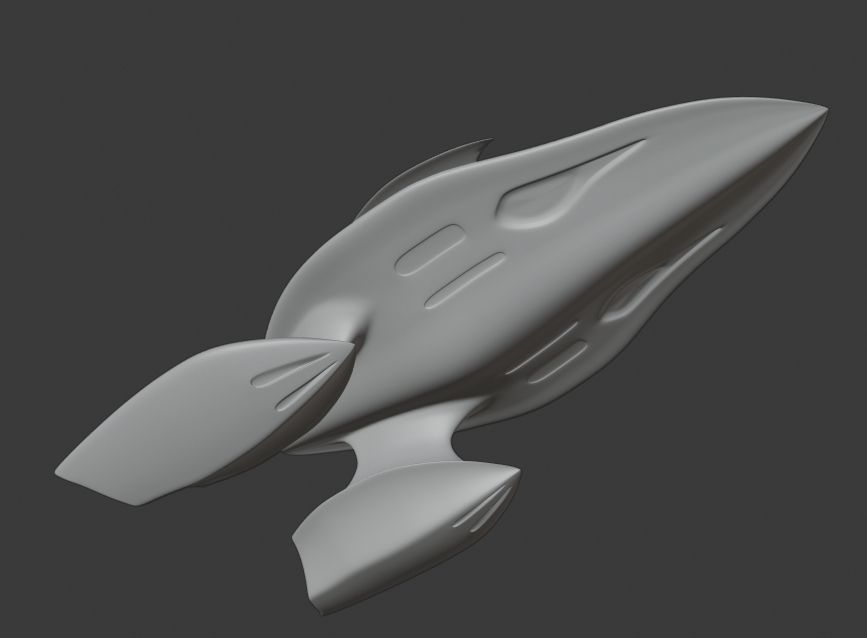 Alien spaceship Low-poly 3D model_8