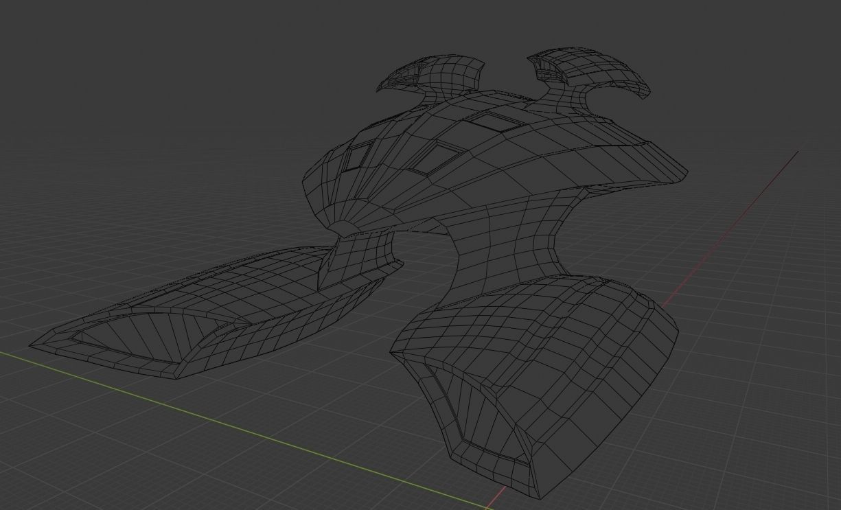 Alien spaceship Low-poly 3D model_10