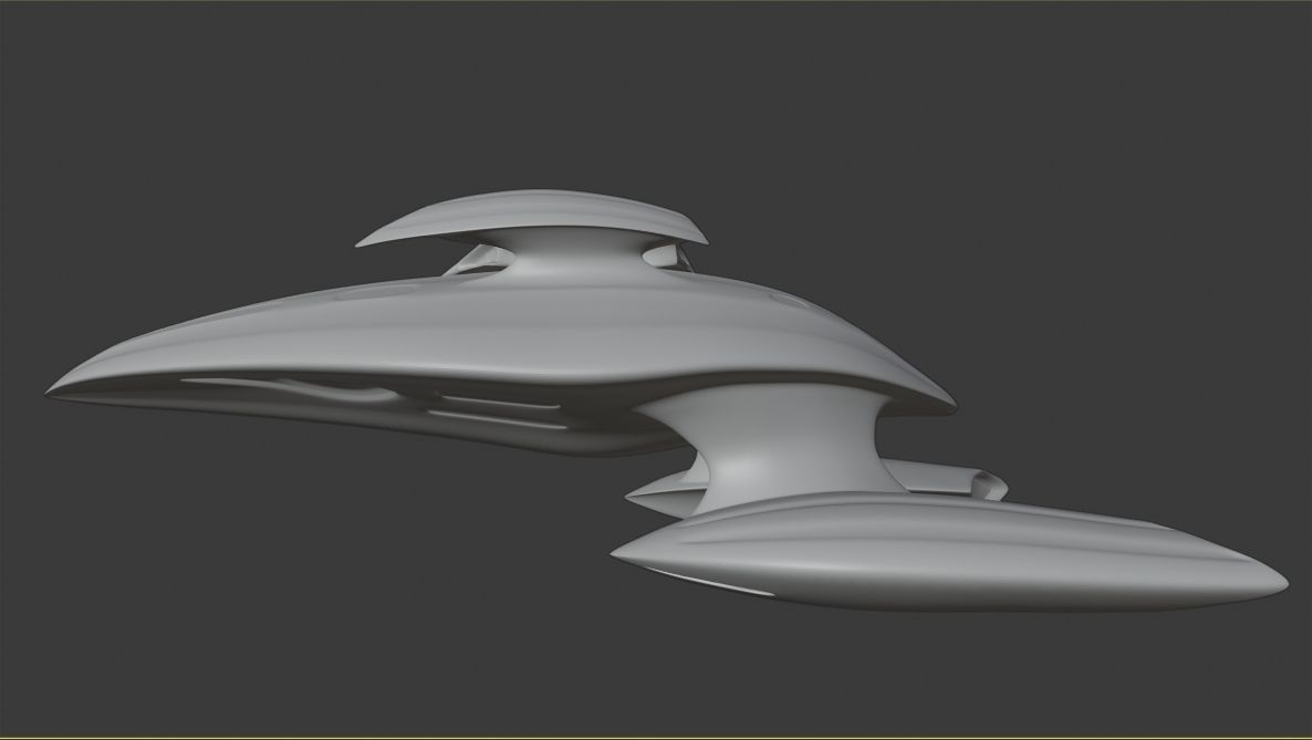 Alien spaceship Low-poly 3D model_6