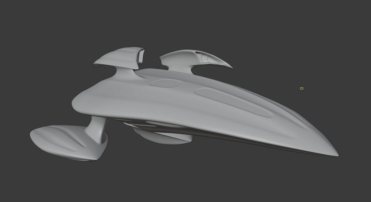 Alien spaceship Low-poly 3D model_7