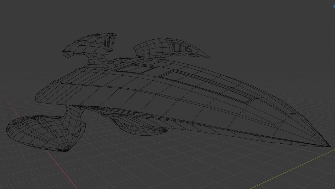 Alien spaceship Low-poly 3D model_9