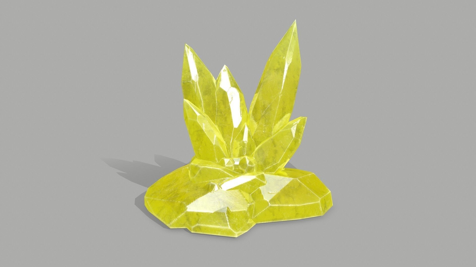 Crystal Set stone Low-poly 3D model_9