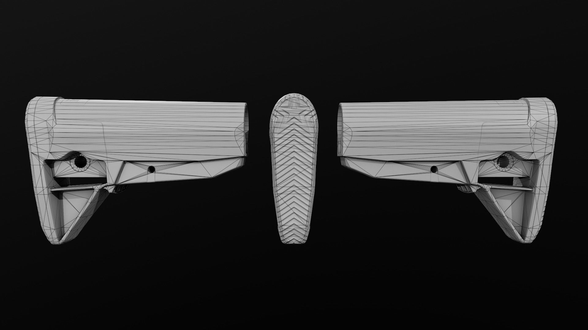 BCMGUNFIGHTER Mod 0 AR15 Collapsible Buttstock Low-poly 3D model_4