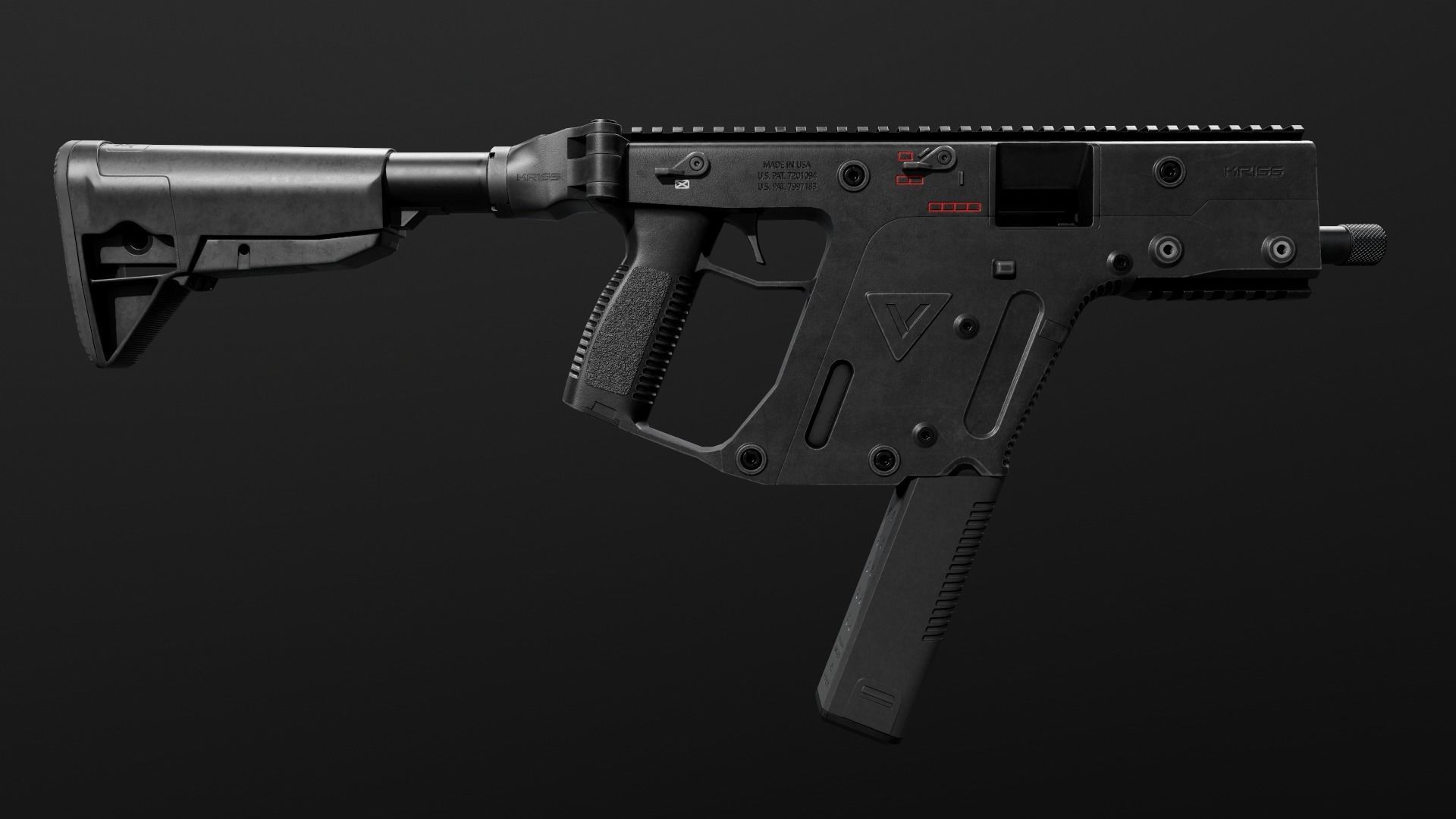 BCMGUNFIGHTER Mod 0 AR15 Collapsible Buttstock Low-poly 3D model_26