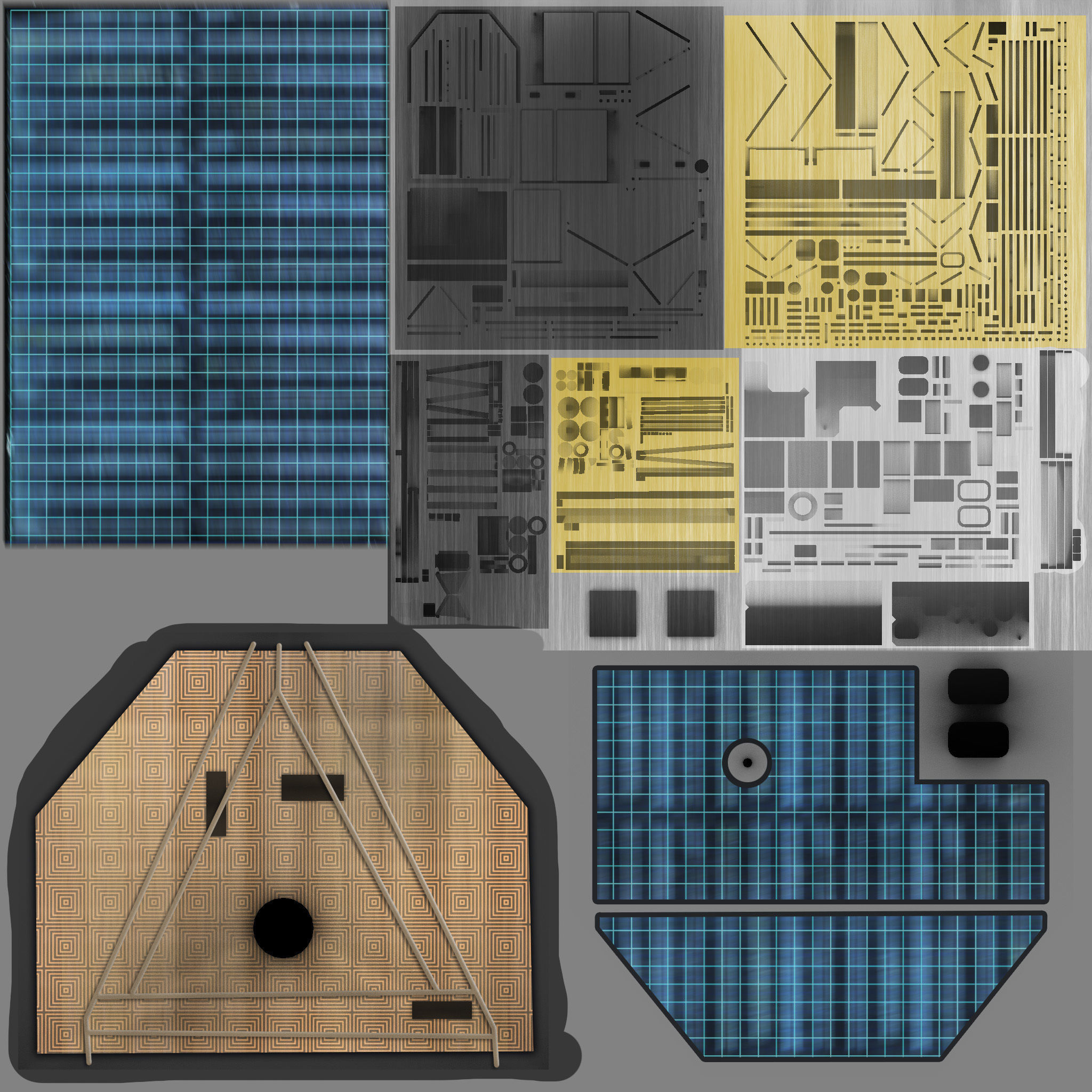 Rosetta probe with philae lander game ready Low-poly 3D model_4