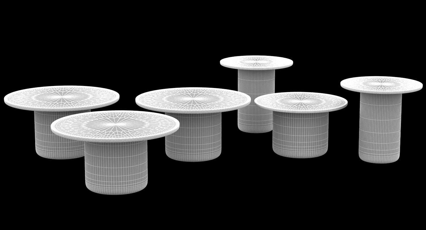 BandB Italia Button Tables 3D model_4