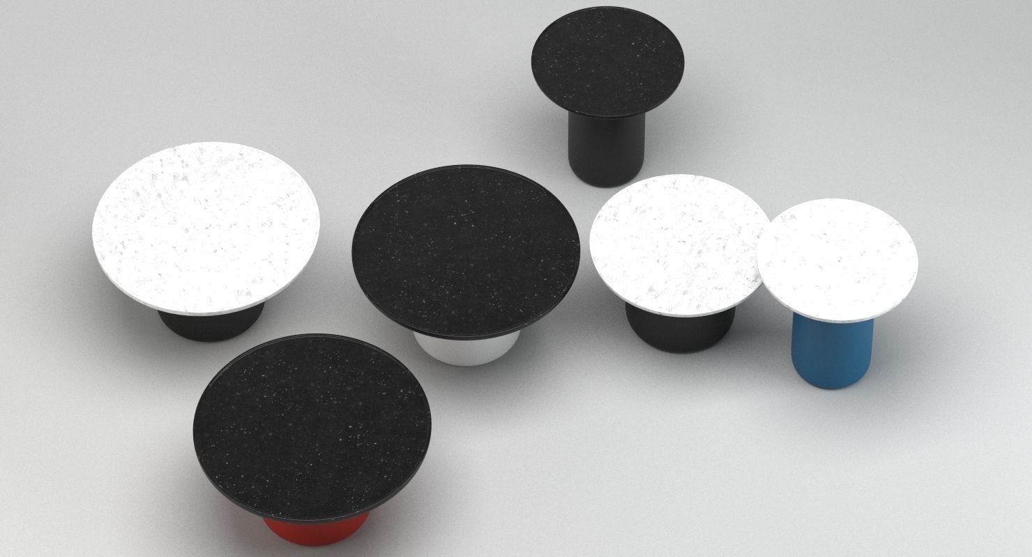 BandB Italia Button Tables 3D model_2
