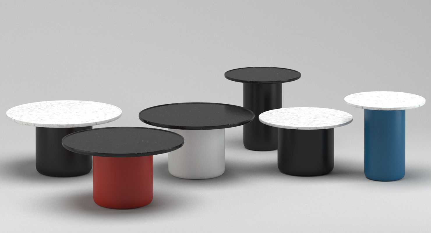 BandB Italia Button Tables 3D model_5