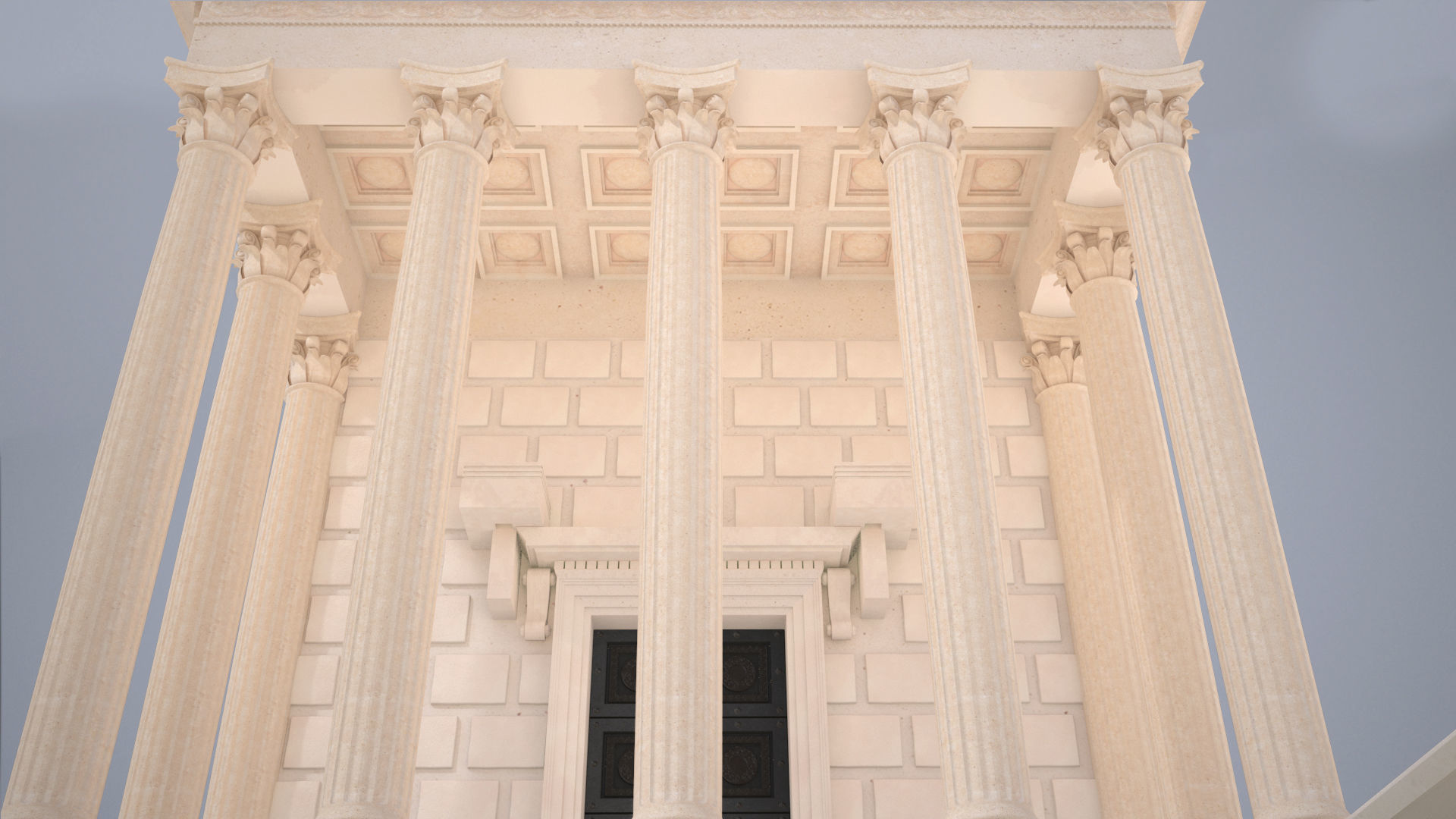 Roman Temple Low-poly 3D model_5