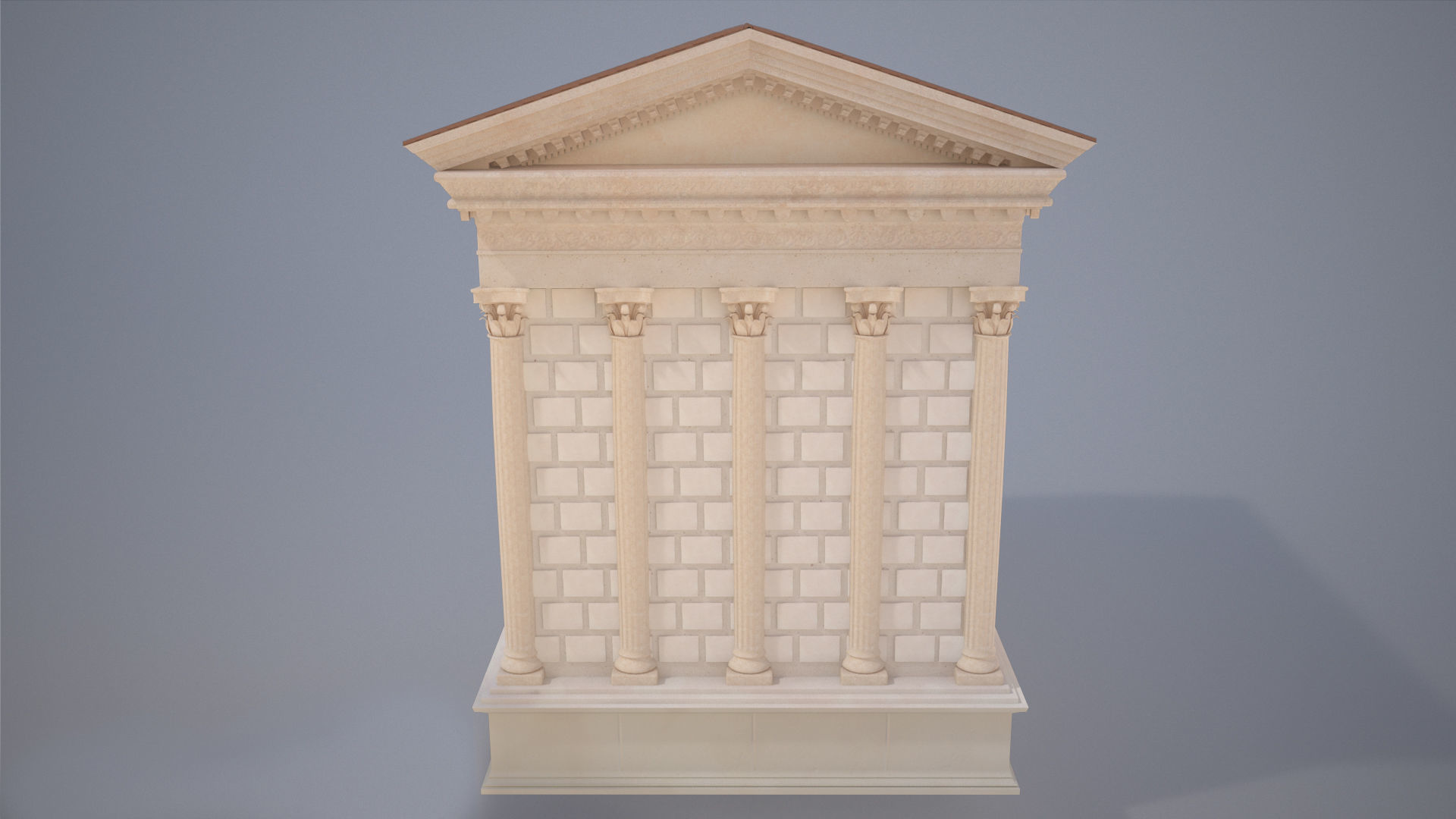 Roman Temple Low-poly 3D model_3
