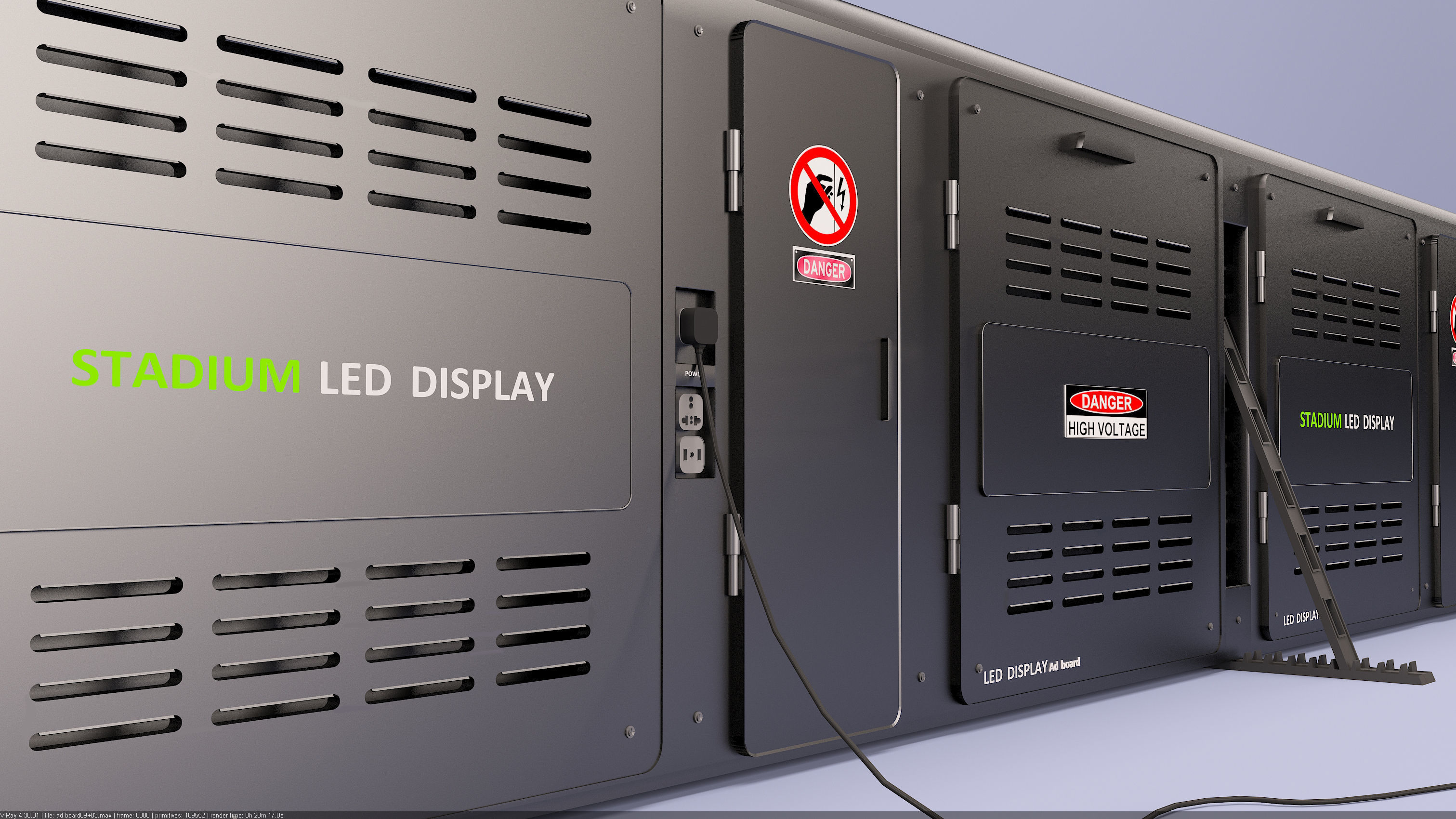 Stadium LED Display 3D model_2