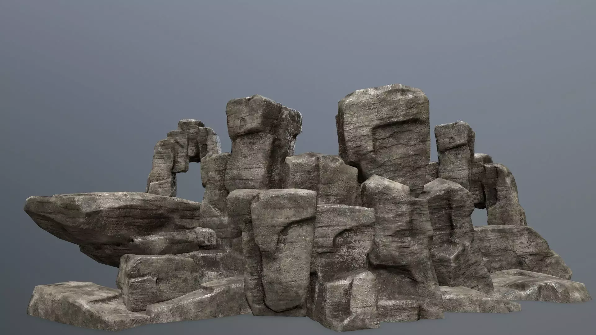 Rock Set Low-poly 3D model_0