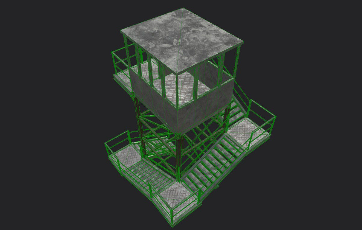 Military Watchtower Pack Low-poly 3D model_15